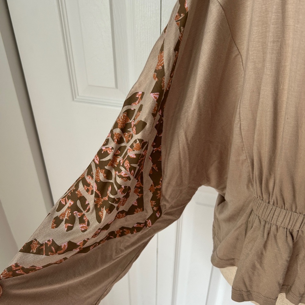 Women's Beige Long Sleeve Top